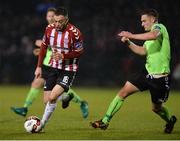 3 March 2017; Nathan Boyle of Derry City in action against Tony Whitehead of Limerick during the SSE Airtricity League Premier Division match between Derry City and Limerick at Maginn Park in Buncrana, Donegal. Photo by Oliver McVeigh/Sportsfile