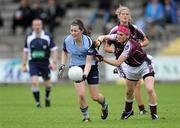 6 August 2011; Lyndsey Davey, Dublin, in action against Ger Conneally, Galway. TG4 Ladies Football All-Ireland Senior Championship Round 2 Qualifier, Dublin v Galway, St Brendan's Park, Birr, Co. Offaly. Picture credit: Matt Browne / SPORTSFILE