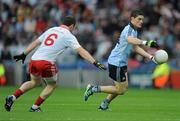 6 August 2011; Diarmuid Connolly, Dublin, in action against Conor Gormley, Tyrone. GAA Football All-Ireland Senior Championship Quarter-Final, Dublin v Tyrone, Croke Park, Dublin. Picture credit: Stephen McCarthy / SPORTSFILE