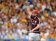 7 August 2011; Shane Moloney, Galway, celebrates a late point in extra-time. GAA Hurling All-Ireland Minor Championship Semi-Final, Clare v Galway, Croke Park, Dublin. Picture credit: Stephen McCarthy / SPORTSFILE