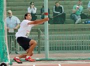 7 August 2011; Paul McCullough, from Crusaders AC, on his way to winning the Men's Hammer event at the Woodie's DIY AAI Senior Track & Field Championships. Morton Stadium, Santry, Co. Dublin. Picture credit: Pat Murphy / SPORTSFILE