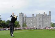 7 August 2011; Suzann Petterson, Norway, watches her second shot to the 18th green during the Ladies Irish Open Golf Championship. Killeen Castle, Dunsany, Co. Meath. Picture credit: Matt Browne / SPORTSFILE
