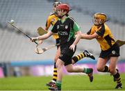 5 March 2017; Leanne Donnelly of Eglish in action against Pamela Whelan of Myshall, right, during the AIB All-Ireland Intermediate Camogie Club Championship Final game between Myshall and Eglish at Croke Park in Dublin. Photo by Seb Daly/Sportsfile