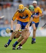 7 August 2011; Aaron Cunningham, Clare, in action against Cormac Diviney, Galway. GAA Hurling All-Ireland Minor Championship Semi-Final, Clare v Galway, Croke Park, Dublin. Picture credit: Ray McManus / SPORTSFILE