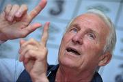 8 August 2011; Republic of Ireland manager Giovanni Trapattoni during a press conference ahead of his side's international friendly against Croatia on Wednesday. Republic of Ireland Press Conference, Gannon Park, Malahide, Co. Dublin. Picture credit: David Maher / SPORTSFILE