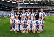 7 August 2011; INTO President Noreen Flynn with Go Games Exhibition Team B, back row, left to right, Gráinne Murphy, Mercy Convent N.S., Naas, Co. Kildare, Caella Casey, St. Patrick's P.S., Cullyhanna, Co. Armagh, Ciara Kerse, Craughwell N.S., Co. Galway, Eleanor Harrison, Tooreen N.S., Co. Mayo, Sara Louise Fuery, Ardrahan N.S., Labane, Co. Galway, front row, left to right, Rachel Sheehy, Barryroe N.S., Bandon, Co. Cork, Orlaith Murphy, Scoil Mhuire G.N.S., Lucan, Co. Dublin, Edel Byrne, Rathcoyle N.S., Kiltegan, Co. Wicklow, Ruth Clancy, Mercy Convent N.S., Naas, Co. Kildare, Louise Harper, Stonepark N.S., Co. Longford. Go Games Exhibition - Sunday 7th August 2011. Croke Park, Dublin. Picture credit: Dáire Brennan / SPORTSFILE