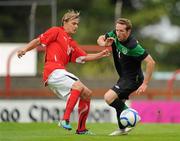 9 August 2011; Aidan White, Republic of Ireland, in action against Stefan Hierlander, Austria. U21 International Friendly, Republic of Ireland v Austria, The Showgrounds, Sligo. Picture credit: Stephen McCarthy / SPORTSFILE