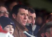 17 March 2002; Carlisle manager Roddy Collins, left, pictured with John Courtney of umbro during the Eircom League Premier Division match between Shelbourne and Shamrock Rovers at Tolka Park in Dublin. Photo by David Maher/Sportsfile