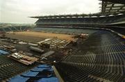 20 March 2002; A general view of Croke Park with the new stand and pitch under construction at Croke Park in Dublin. Photo by Ray McManus/Sportsfile