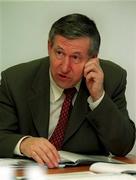 20 March 2002; Director General Liam Mulvihill during a press conference to introduce the GAA's Annual Report at Croke Park in Dublin. Photo by Ray McManus/Sportsfile