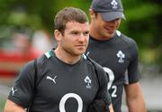 11 August 2011; Ireland's Gordon D'Arcy arrives for squad training ahead of his side's Rugby World Cup warm-up game against France on Saturday. Ireland Rugby Squad Training, Carton House, Maynooth, Co. Kildare. Picture credit: Peter O'Leary / SPORTSFILE