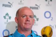 11 August 2011; Ireland Head Coach Declan Kidney during a press conference ahead of his side's Rugby World Cup warm-up game against France on Saturday. Ireland Rugby Squad Press Conference, Carton House, Maynooth, Co. Kildare. Picture credit: Pat Murphy / SPORTSFILE