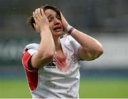 6 March 2017; Joe Murphy of Clongowes Wood College dejected after the Bank of Ireland Leinster Schools Senior Senior Cup Semi-Final game between Belvedere College and Clongowes Wood College at Donnybrook Stadium in Donnybrook, Co. Dublin. Photo by Piaras Ó Mídheach/Sportsfile