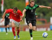 9 August 2011; Aidan White, Republic of Ireland, in action against Stephan Zwierschitz, Austria. U21 International Friendly, Republic of Ireland v Austria, The Showgrounds, Sligo. Picture credit: Stephen McCarthy / SPORTSFILE