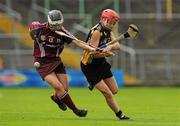 13 August 2011; Grace Walsh, Kilkenny, in action against Tara Ruttledge, Galway. All-Ireland Senior Camogie Championship Semi-Final in association with RTE Sport, Kilkenny v Galway, Nowlan Park, Kilkenny. Picture credit: Pat Murphy / SPORTSFILE