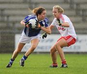 13 August 2011; Jane Moore, Laois, in action against Emma Conlon, Tyrone. TG4 All-Ireland Ladies Senior Football Championship Quarter-Final, Laois v Tyrone, St Brendan's Park, Birr, Co. Offaly. Picture credit: Stephen McCarthy / SPORTSFILE