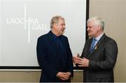 10 March 2017; The popular GAA documentary series Laochra Gael returns with a new season to TG4 next week and was launched in Croke Park this evening by Uachtarán Chumann Lúthchleas Gael Aogán Ó Fearghail. Profiling the feats of Gaelic Games’ greatest players this series has lots in store for GAA fans around the country. Pictured at the launch are Ardstiúrthóir TG4, Alan Esslemont, left, and Uachtarán Chumann Lúthchleas Gael Aogán Ó Fearghail at Croke Park, Dublin. Photo by Piaras Ó Mídheach/Sportsfile