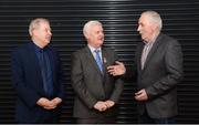10 March 2017; The popular GAA documentary series Laochra Gael returns with a new season to TG4 next week and was launched in Croke Park this evening by Uachtarán Chumann Lúthchleas Gael Aogán Ó Fearghail. Profiling the feats of Gaelic Games’ greatest players this series has lots in store for GAA fans around the country. Pictured at the launch are Ardstiúrthóir TG4, Alan Esslemont, left, and Uachtarán Chumann Lúthchleas Gael Aogán Ó Fearghail and former Offaly footballer Seán Lowry at Croke Park, Dublin. Photo by Piaras Ó Mídheach/Sportsfile