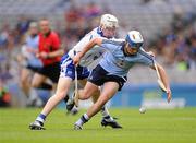 14 August 2011; Eric Lowndes, Dublin, in action against Shane McNulty, Waterford. GAA Hurling All-Ireland Minor Championship Semi-Final, Dublin v Waterford, Croke Park, Dublin. Picture credit: Stephen McCarthy / SPORTSFILE