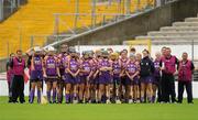 13 August 2011; The Wexford team stand for the National Anthem. All-Ireland Senior Camogie Championship Semi-Final in association with RTE Sport, Cork v Wexford, Nowlan Park, Kilkenny. Picture credit: Pat Murphy / SPORTSFILE