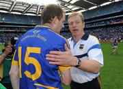 14 August 2011; Tipperary manager Declan Ryan with Lar Corbett after the match. GAA Hurling All-Ireland Senior Championship Semi-Final, Tipperary v Dublin, Croke Park, Dublin. Picture credit: Brian Lawless / SPORTSFILE