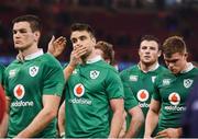 10 March 2017; Conor Murray, second from left, and his Ireland team-mates, including Jonathan Sexton, Robbie Henshaw and Garry Ringrose following the RBS Six Nations Rugby Championship match between Wales and Ireland at the Principality Stadium in Cardiff, Wales. Photo by Stephen McCarthy/Sportsfile