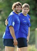 17 August 2011; France captain Lionel Nallet, left, with Pascal Pape during squad training ahead of their side's Rugby World Cup warm-up game against Ireland on Saturday. France Rugby Squad Training, Johnstown House Hotel, Enfield, Co. Meath. Picture credit: Matt Browne / SPORTSFILE