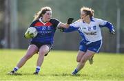 12 March 2017; Marie Byrne of WIT in action Aideen Meehan of DIT  during the Lynch Cup Final match between Waterford Institute of Technology and Dublin Institute of Technology at St Patrick's Park in Westport, Co. Mayo. Photo by Brendan Moran/Sportsfile