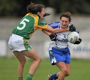 20 August 2011; Christina Reilly, Monaghan, in action against Fiona Mahon, Meath. TG4 All-Ireland Ladies Senior Football Championship Quarter-Final, Meath v Monaghan, St Brendan's Park, Birr, Co. Offaly. Picture credit: David Maher / SPORTSFILE