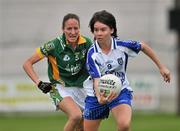 20 August 2011; Cora Courtney, Monaghan, in action against Fiona Mahon, Meath. TG4 All-Ireland Ladies Senior Football Championship Quarter-Final, Meath v Monaghan, St Brendan's Park, Birr, Co. Offaly. Picture credit: David Maher / SPORTSFILE