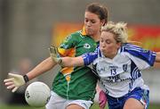 20 August 2011; Àedin Murray, Meath, in action against Ciara McAnespie, Monaghan. TG4 All-Ireland Ladies Senior Football Championship Quarter-Final, Meath v Monaghan, St Brendan's Park, Birr, Co. Offaly. Picture credit: David Maher / SPORTSFILE