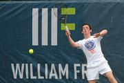 20 August 2011; Ross Hurley, Dublin, in action during his doubles match against Jamie Bourne and Odhran O'Sullivan Hamill during the U18 Boys Doubles Final of the William Fry Junior Lawn Tennis Championships. Ross Hurley and Rossa Glancy v Jamie Bourne and Odhran O'Sullivan Hamill. The Championships took place from Sunday, 14th August, to Saturday, 20th August, where over 380 aspiring tennis champions, from across the country, competed in 20 competitions, playing over 500 matches. Fitzwilliam Lawn Tennis Club, Appian Way, Dublin. Picture credit: Pat Murphy / SPORTSFILE