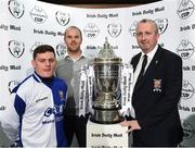 14 March 2017; Pictured are, from left, Kieran Kennelly, Tagdh O'Connell and John O'Regan, College Corenthians, after the Irish Daily Mail FAI Senior Cup Qualifying Round Draw at FAI HQ in Abbotstown, Co. Dublin. Photo by David Maher/Sportsfile