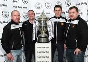 14 March 2017; Pictured are, from left to right,  Michael Deasy, Frank McCall, Conor Meade and Dave Ryan, all from Cobh Wanderers, after the Irish Daily Mail FAI Senior Cup Qualifying Round Draw at FAI HQ in Abbotstown, Co. Dublin. Photo by David Maher/Sportsfile