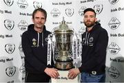 14 March 2017; Pictured are Tom Coakiey, left, and Ciaran McDonnell, Glenville FC, after the Irish Daily Mail FAI Senior Cup Qualifying Round Draw at FAI HQ in Abbotstown, Co. Dublin. Photo by David Maher/Sportsfile