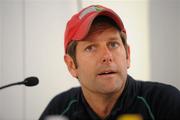 21 August 2011; Ireland head coach Paul Revington speaking during the post-match press conference. GANT EuroHockey Nations Men's Championships 2011, Ireland v England, Warsteiner HockeyPark, Mönchengladbach, Germany. Picture credit: Diarmuid Greene / SPORTSFILE