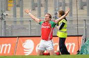 21 August 2011; Andy Moran, Mayo, appeals to the referee. GAA Football All-Ireland Senior Championship Semi-Final, Mayo v Kerry, Croke Park, Dublin. Picture credit: Brian Lawless / SPORTSFILE