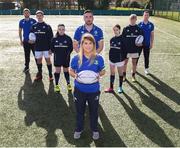 15 March 2017; Leinster players Ailsa Hughes, Ross Byrne, Jack Conan and Rory O'Loughlin with Leinster School of Excellence participants Ben Griffin, Lydia Bennett, Nina Fitzgerald-Graham and Alec Dawson during a Bank of Ireland Leinster School of Excellence Launch at Leinster Rugby HQ in UCD, Belfield, Dublin. Photo by Matt Browne/Sportsfile