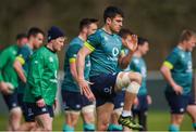 16 March 2017; Tiernan O'Halloran during Ireland rugby squad training at Carton House in Maynooth, Co Kildare. Photo by Stephen McCarthy/Sportsfile