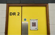 17 March 2017; A general view of the Slaughtneil dressing room door before the AIB GAA Football All-Ireland Senior Club Championship Final match between Dr. Crokes and Slaughtneil at Croke Park in Dublin. Photo by Piaras Ó Mídheach/Sportsfile