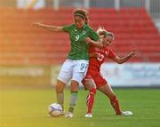 24 August 2011; Fiona O'Sullivan, Republic of Ireland, in action against Ana Maria Crnogorcevic, Switzerland. Senior Women's Soccer International Friendly, Republic of Ireland v Switzerland, Richmond Park, Dublin. Picture credit: Barry Cregg / SPORTSFILE