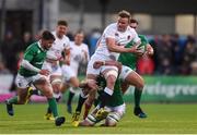 17 March 2017; Jack Nay of England is tackled by John Foley of Ireland during the RBS U20 Six Nations Rugby Championship match between Ireland and England at Donnybrook Stadium in Donnybrook, Dublin. Photo by Eóin Noonan/Sportsfile