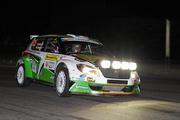 27 August 2011; Robert Barrable, who is sponsored by Skoda Ireland, and Damien Connolly, in their Skoda Fabia S2000, in action during SS1 Zlín of the Barum Czech Rally Zlín 2011. Zlín, Czech Republic. Picture credit: Barry Cregg / SPORTSFILE