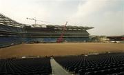 9 April 2002; A general view of Croke Park with the new stand and pitch under construction at Croke Park in Dublin. Photo by Matt Browne/Sportsfile