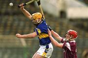 14 April 2002; Liam Cahill of Tipperary in action against Ollie Canning of Galway during the Allianz National Hurling League Quarter-Final match between Galway and Tipperary at Semple Stadium in Thurles, Tipperary. Photo by Brendan Moran/Sportsfile