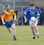 14 April 2002; Larry Reilly of Cavan in action against Ian Daly of Roscommon during the Allianz National Football League Semi-Final match between Cavan and Roscommon at Cusack Park in Mullingar, Westmeath. Photo by Aoife Rice/Sportsfile