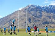 2 September 2011; Ireland's Donnacha Ryan catches a lineout ball against a backdrop of the Remarkable Mountains during squad training ahead of their Pool C opening game against the USA on the 11th of September. Ireland Rugby Squad Training - 2011 Rugby World Cup, Queenstown Events Centre, Queenstown, New Zealand. Picture credit: Brendan Moran / SPORTSFILE