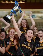 24 March 2017; John The Baptist Community School captain Gráinne Condon lifts the cup after the Lidl All Ireland PPS Senior A Championship Final match between John The Baptist Community School and St Ciarans Ballygawley at Cusack Park in Mullingar, Co Westmeath. Photo by Piaras Ó Mídheach/Sportsfile