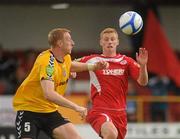 3 September 2011; Stewart Greacen, Derry City, in action against Eoin Doyle, Sligo Rovers. Airtricity League Premier Division, Sligo Rovers v Derry City, The Showgrounds, Sligo. Picture credit: Oliver McVeigh / SPORTSFILE