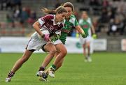 3 September 2011; Karen Hegarty, Westmeath, in action against Carla Sheehy, Limerick. TG4 All-Ireland Ladies Intermediate Football Championship Semi-Final, Westmeath v Limerick, St. Brendan's Park, Birr, Co. Offaly. Picture credit: Barry Cregg / SPORTSFILE